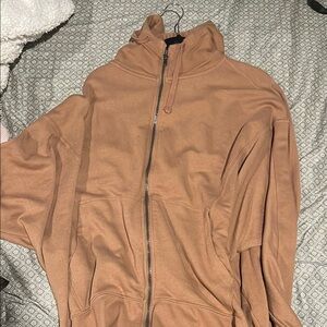 Tan Zip-Up Hoodie